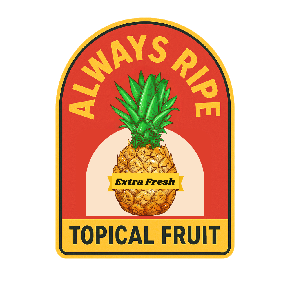 Vintage Pineapple Fruit Sticker