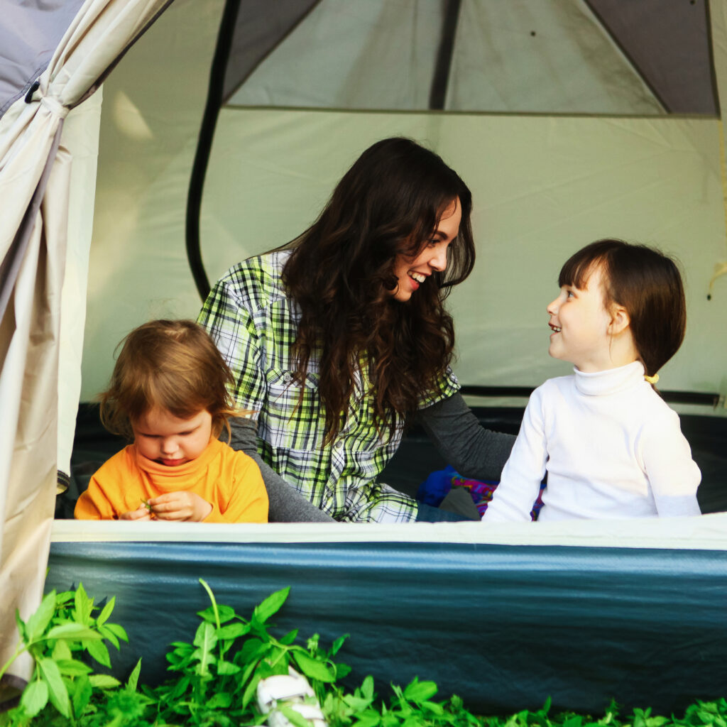 happy family outdoors