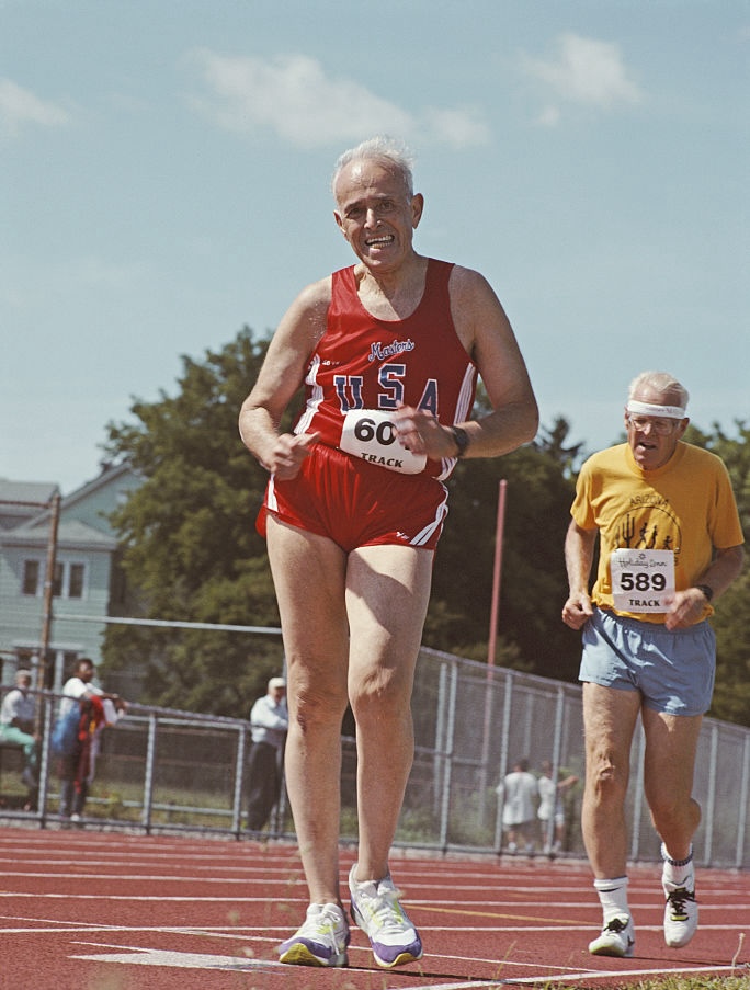 Senior Olympics speed walking