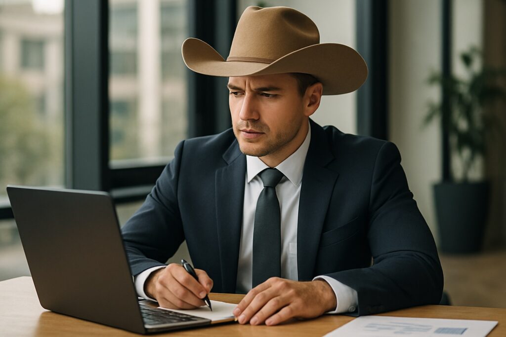 cowboy hat at work