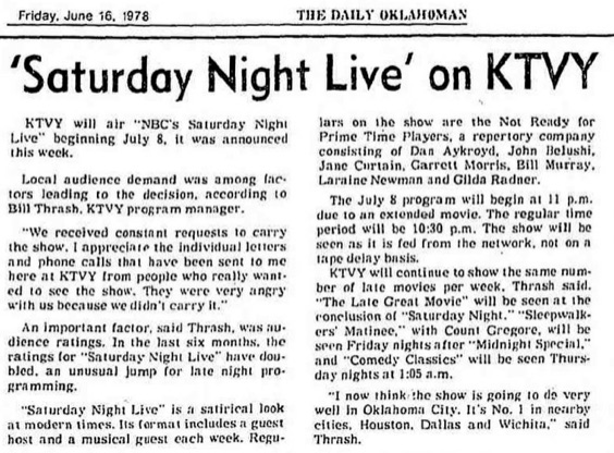 KTVY adds SNL