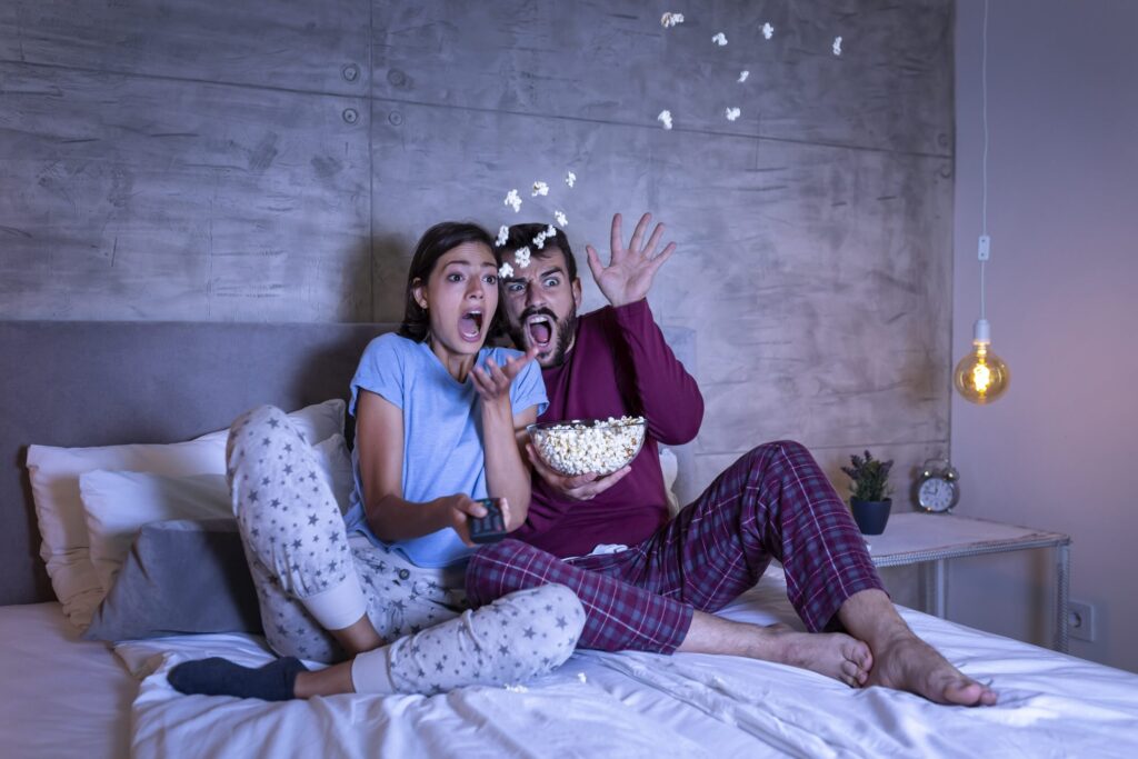 scary tv in bed